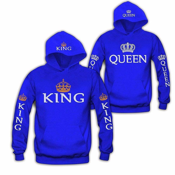 Couple Hoodies - Blue King & Queen Hoodies