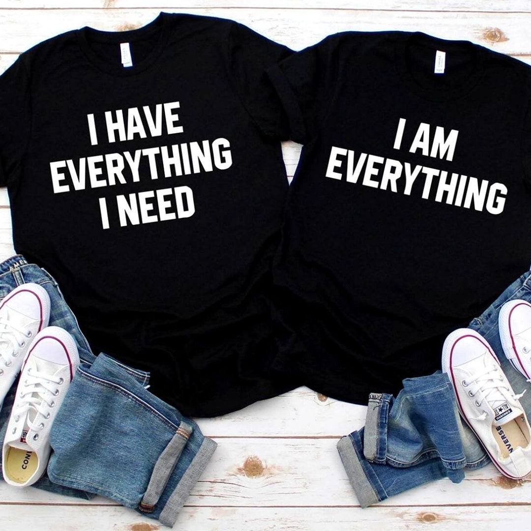 Couple Shirts - Everything I Need Black Shirts