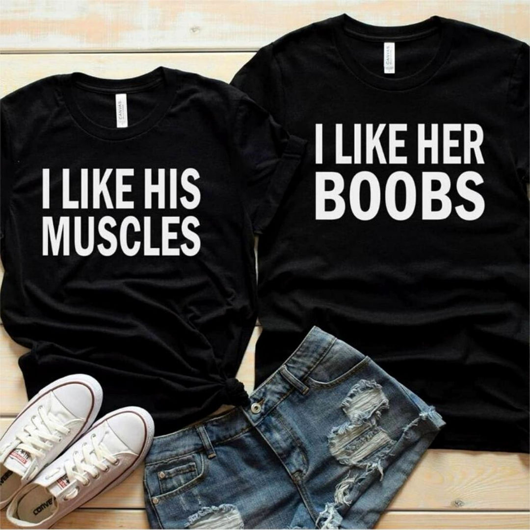 Couple Shirts - Muscles & Boobs Shirts