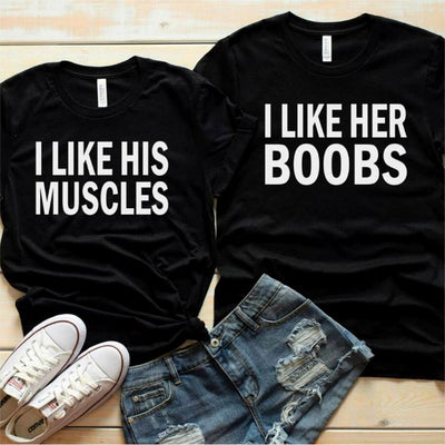 Couple Shirts - Muscles & Boobs Shirts